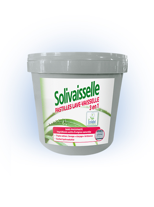 Pastilles Lave-vaisselle 3 en 1 Ecolabel - SOLIPRO